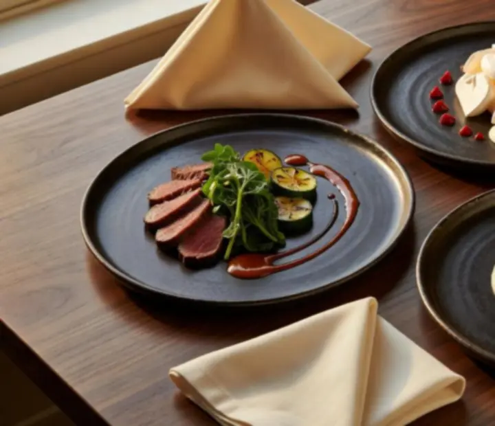 Assortment of elegantly plated seasonal dishes at The Velvet Token.